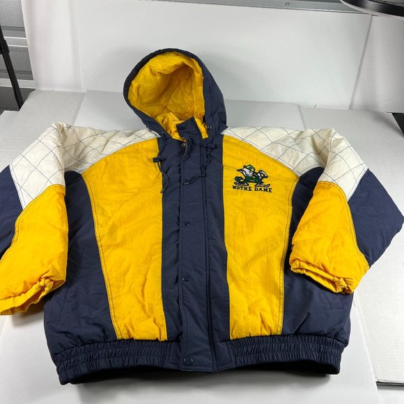 VTG 90s Starter Notre Dame Fightin Irish Jacket Extra Large Full Zip Puffer Coat - Picture 1 of 15
